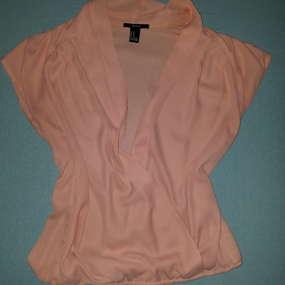 Light Pink Wrap Blouse